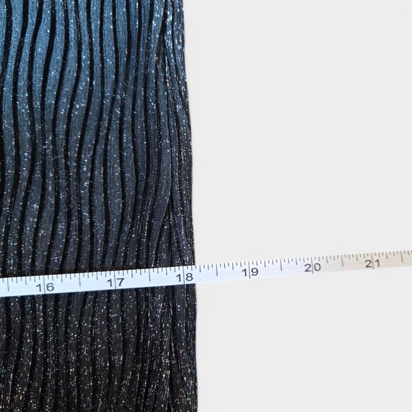 Mango Lurex Opening Maxi Dress Black Short Sleeve Shimmery Event Prom 6 NWT - Picture 12 of 16